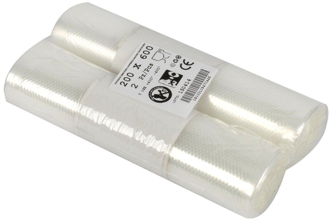 Buste sacchetti sacchi per sottovuoto goffrate per alimenti 2 rotoli da 20x600cm
