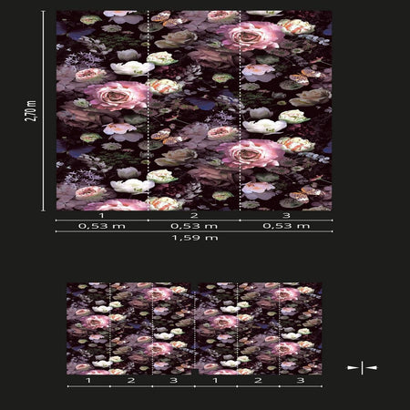 Carta da Parati 3d non Adesiva per Muro Rotoli da 2,70mtx1,59mt Ripetibili all'Infinito