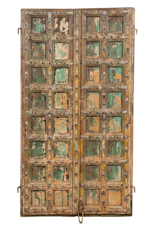 Biscottini Porta portone in legno massello e ferro da interno o da esterno vecchia e antica medievale