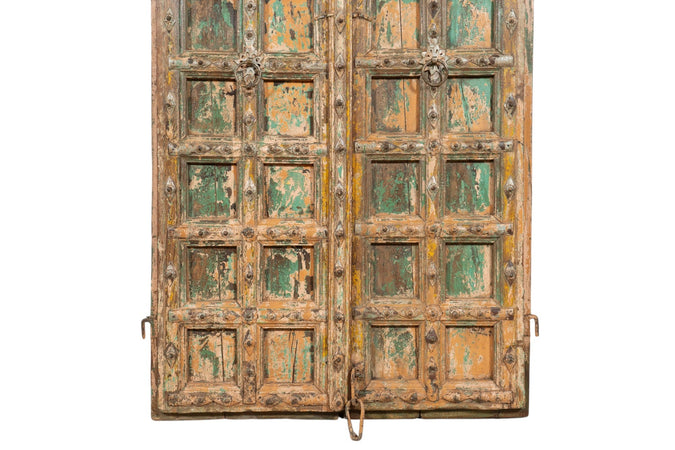 Biscottini Porta portone in legno massello e ferro da interno o da esterno vecchia e antica medievale
