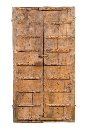 Biscottini Porta portone in legno massello e ferro da interno o da esterno vecchia e antica medievale