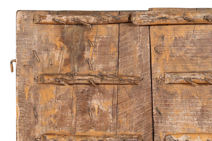 Biscottini Porta portone in legno massello e ferro da interno o da esterno vecchia e antica medievale