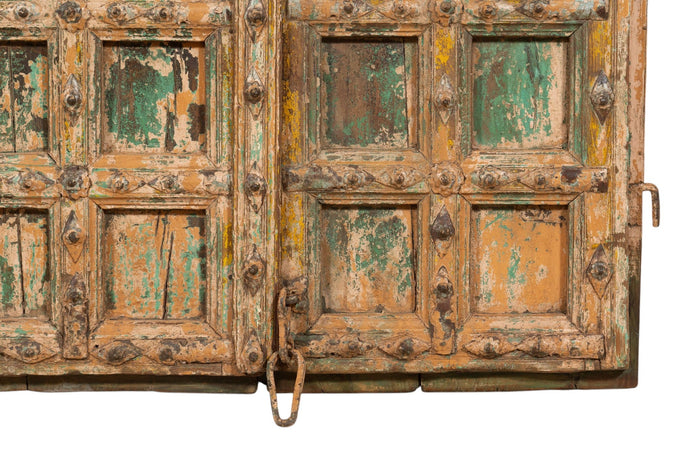 Biscottini Porta portone in legno massello e ferro da interno o da esterno vecchia e antica medievale