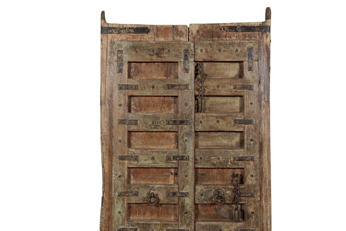 Biscottini Porta portone in legno massello e ferro da interno o da esterno vecchia e antica medievale