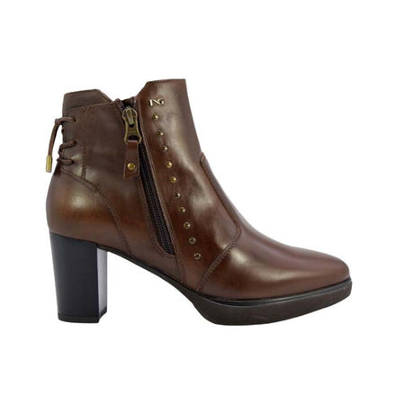 NEROGIARDINI Stivaletto donna con tacco in pelle marrone I116700D     412