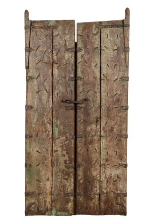Biscottini Porta portone in legno massello e ferro da interno o da esterno vecchia e antica medievale