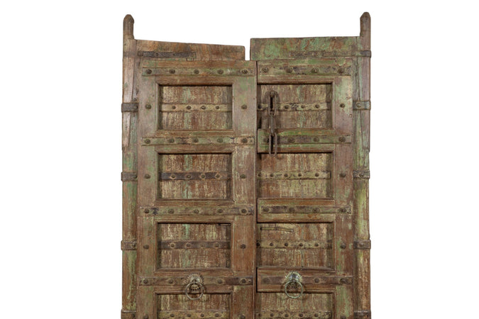 Biscottini Porta portone in legno massello e ferro da interno o da esterno vecchia e antica medievale