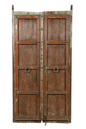 Biscottini Porta portone in legno massello e ferro da interno o da esterno vecchia e antica medievale