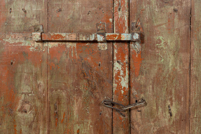 Biscottini Porta portone in legno massello e ferro da interno o da esterno vecchia e antica medievale