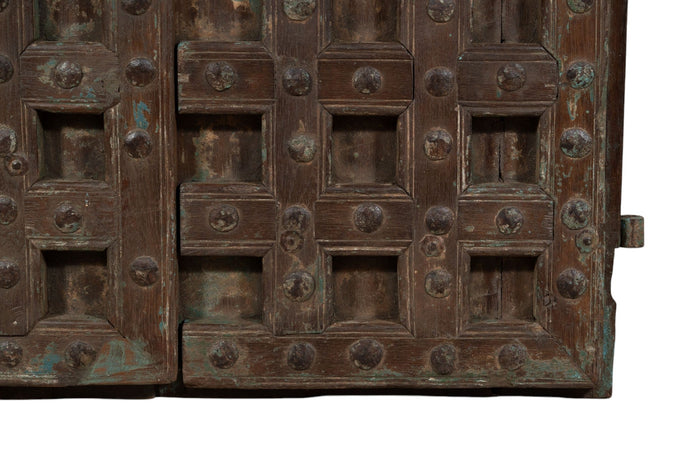 Biscottini Porta portone in legno massello e ferro da interno o da esterno vecchia e antica medievale