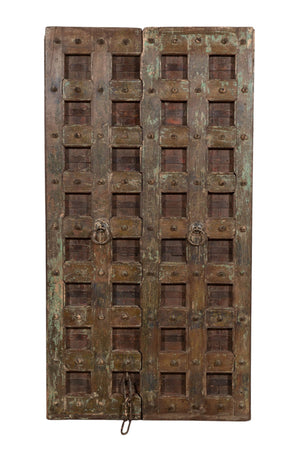 Biscottini Porta portone in legno massello e ferro da interno o da esterno vecchia e antica medievale