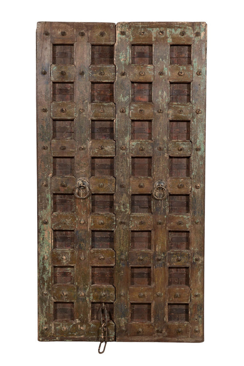 Biscottini Porta portone in legno massello e ferro da interno o da esterno vecchia e antica medievale