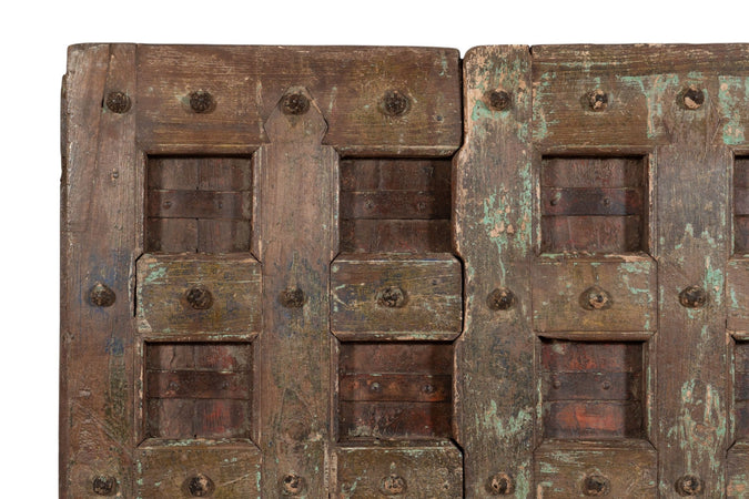Biscottini Porta portone in legno massello e ferro da interno o da esterno vecchia e antica medievale