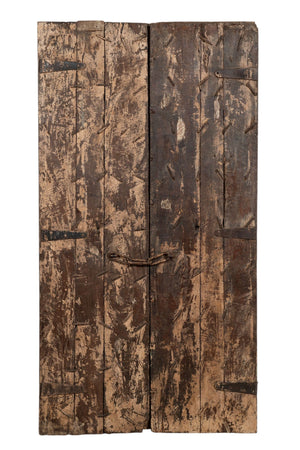 Biscottini Porta portone in legno massello e ferro da interno o da esterno vecchia e antica medievale