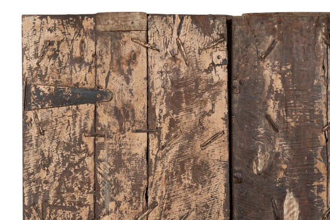 Biscottini Porta portone in legno massello e ferro da interno o da esterno vecchia e antica medievale