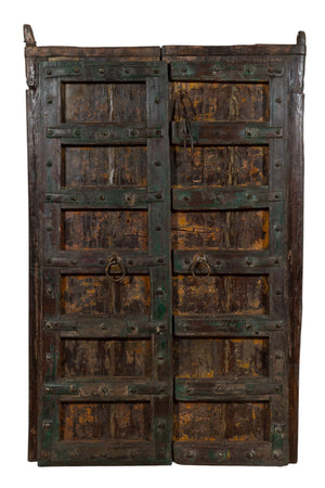 Biscottini Porta portone in legno massello e ferro da interno o da esterno vecchia e antica medievale