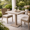Tavolo Kalimera con struttura in alluminio, piano in porcellana, per arredo interno 73 x 73 x h 74 cm