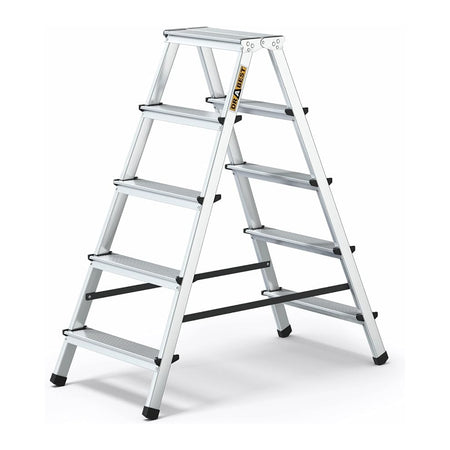 Drabest Scala A 5 Gradini In Alluminio Bifacciale Per Uso Domestico - Portata 125kg