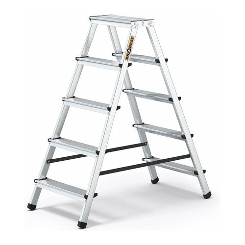 Drabest Scala A 5 Gradini In Alluminio Bifacciale Per Uso Domestico - Portata 125kg