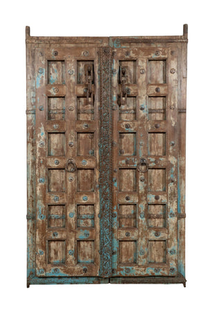 Biscottini Porta portone in legno massello e ferro da interno o da esterno vecchia e antica medievale