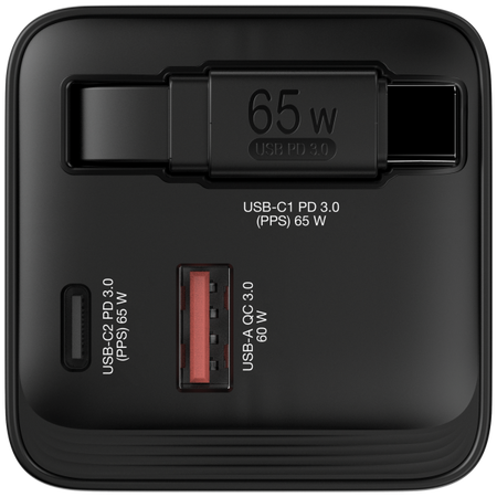 VERBATIM ALIMENTATORE GAN CHARGER DA MURO 65W 2 PORTE CON CAVO INCORPORATO