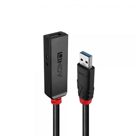 Lindy 43404 hub di interfaccia USB 3.2 Gen 1 [3.1 Gen 1] Type-C 5000 Mbit/s Nero (15m USB 3.0 Active Extension - Slim)