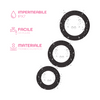 Set 3 Anelli Fallici Cockring in Silicone Effetto Ritardante Elastici per Pene