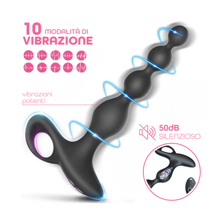 Palline Anali Vibranti Progressive Plug Anale Vibratore con Telecomando Sex Toy