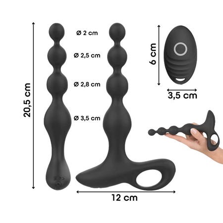 Palline Anali Vibranti Progressive Plug Anale Vibratore con Telecomando Sex Toy