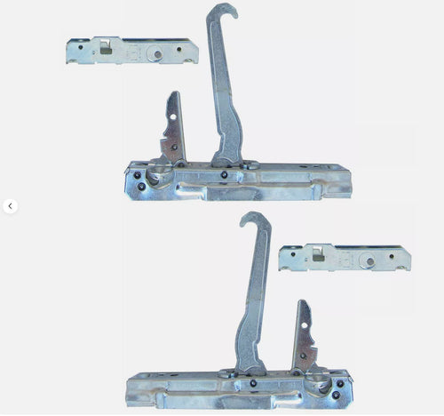 Coppia cerniere forno destra e sinistra con 2 portarulli Alpes Inox 165 x 32