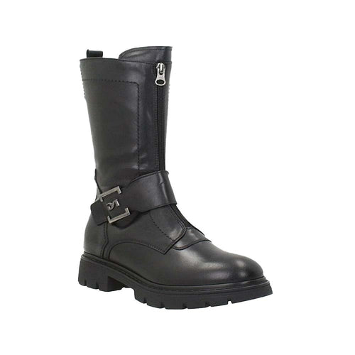 STIVALE DONNA IN PELLE CON ZIP FRONTALE NEROGIARDINI