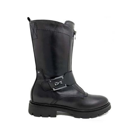 STIVALE DONNA IN PELLE CON ZIP FRONTALE NEROGIARDINI