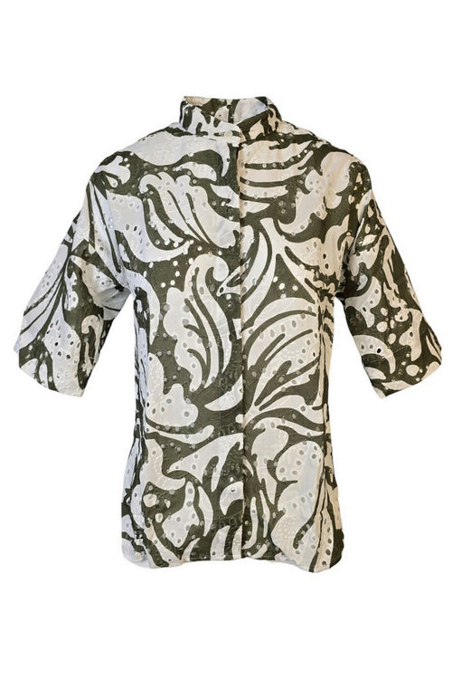 Caliban Camicie Militare/bianco da donna