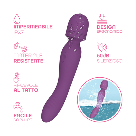 Wand Massager Vibratore Potente Dildo Massaggiatore in Silicone doppia Vibrazione