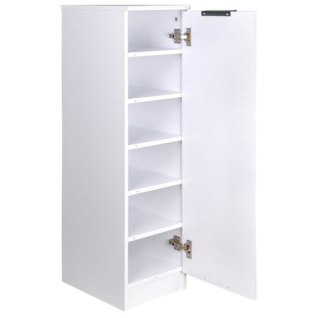 Mobile Scarpiera 6 Ripiani in Legno MDF 30x35 H 100 cm Multiuso Bianco Moderno