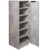 Mobile Scarpiera 6 Ripiani in Legno MDF 30x35 H 100 cm Multiuso Cemento Moderno