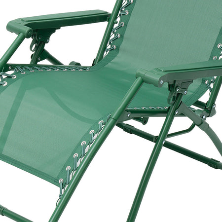Sedia Sdraio Cordonata Gravità Zero Reclinabile Pieghevole Poggiatesta Verde