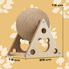 Tiragraffi Palla Girevole per Gatti, Sfera con Supporto e Sisal Naturale, 25x19cm