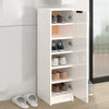 Mobile Scarpiera 6 Ripiani in Legno MDF 30x35 H 100 cm Multiuso Bianco Moderno