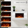 Camino Elettrico da Parete con LED Fiamma Realistica e Telecomando 2000W 82cm