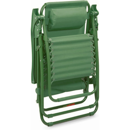 Sedia Sdraio Cordonata Gravità Zero Reclinabile Pieghevole Poggiatesta Verde