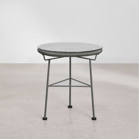 Set Patio in Polyrattan con 2Sedie Tavolino per Giardino Esterno Moderno e Confortevole