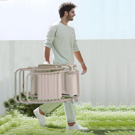 Sedia Sdraio Cordonata Gravità Zero Reclinabile Pieghevole Poggiatesta Beige