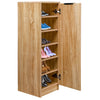 Mobile Scarpiera 6 Ripiani in Legno MDF 30x35 H 100 cm Multiuso Quercia Moderno