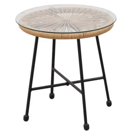 Set Patio in Polyrattan con 2Sedie Tavolino per Giardino Interno Esterno Moderno