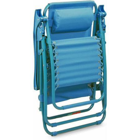 Sedia Sdraio Cordonata Gravità Zero Reclinabile Pieghevole Poggiatesta Blu