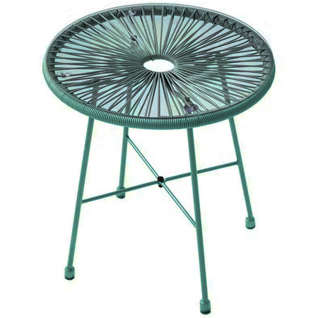 Set Patio in Polyrattan con 2Sedie Tavolino per Giardino Interno Esterno Moderno