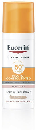 Eucerin 50+ PIGMENT CONTROL TINTED -IPERPIGMENTAZIONE - Sun Gel Cream - riduce efficacemente le macchie - 50ml