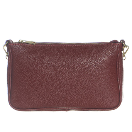 Tibb - Borsa da Donna Bordeaux In Vera Pelle