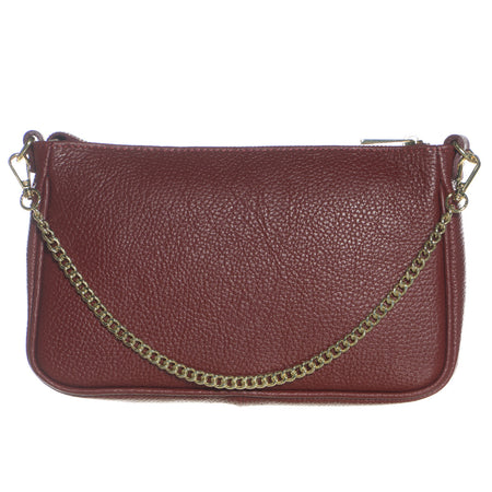 Tibb - Borsa da Donna Bordeaux In Vera Pelle